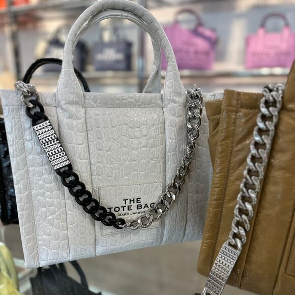 NWT！NEW！Marc Jacobs Monogram Barcode Shoulder Chain Strap -Black/Silver Nickel - Picture 2 of 4